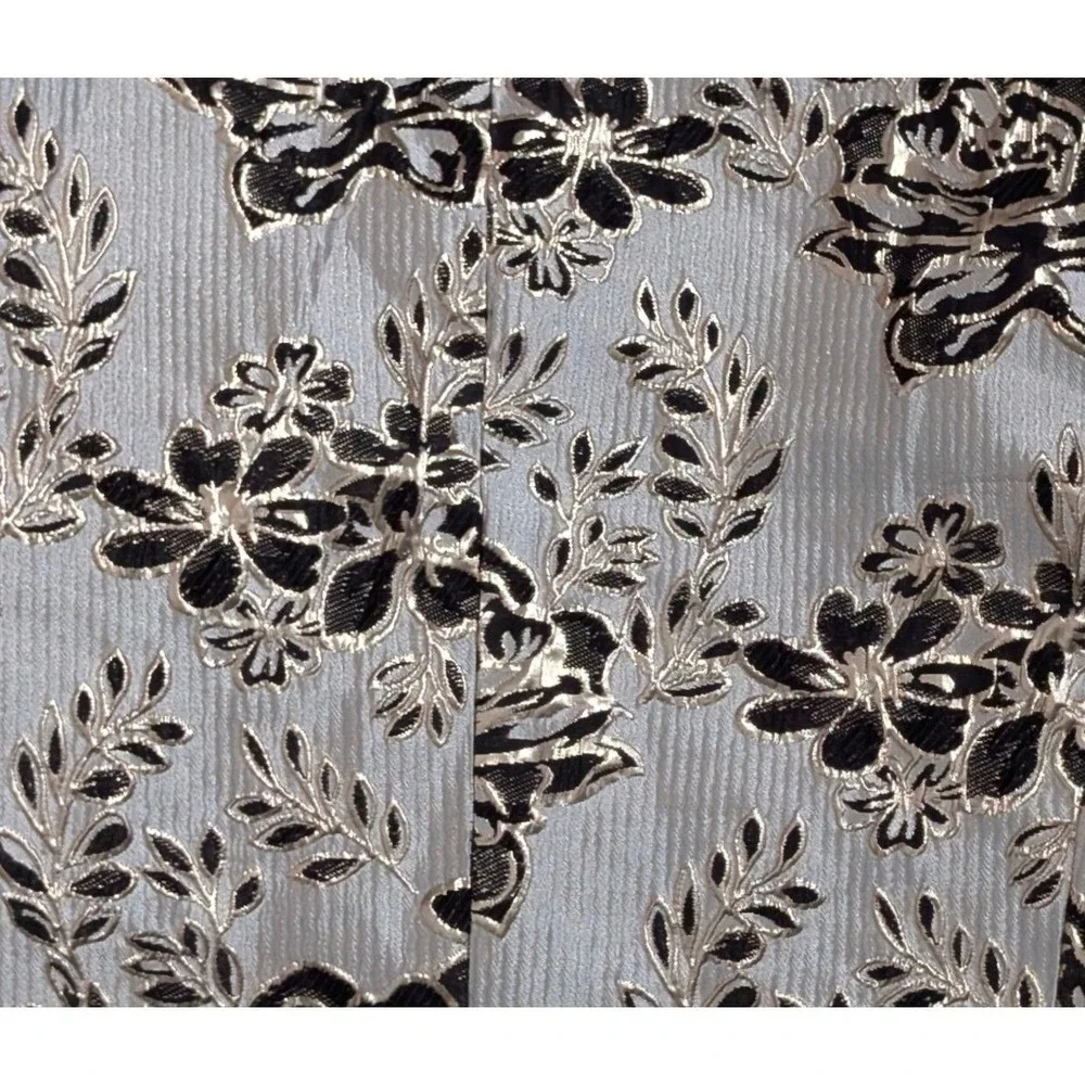 Floral Brocade Blazer Men 36R Cream Black Jacquard Prom Event Old‎ Money Party